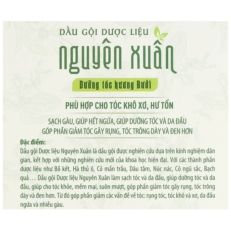 Dầu gội dược liệu Nguyên Xuân hương bưởi giúp dưỡng tóc hương bưởi chai 275ml - 19